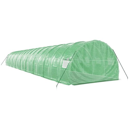  Staklenik s čeličnim okvirom zeleni 54 m&amp;sup2; 18 x 3 x 2 m Slike