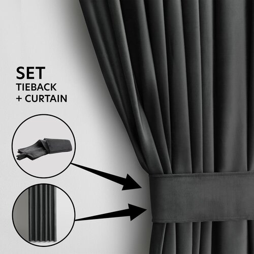 Restilo Siva žametna zavesa za delno zatemnitev 140x270 cm &amp;ndash; Slike