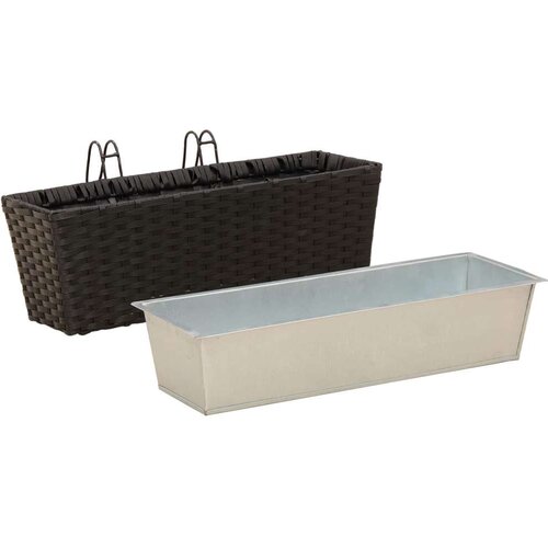  Ograda 2 pcs Crna 50 x 17 x 17 cm Metal - Crna 50 cm Slike