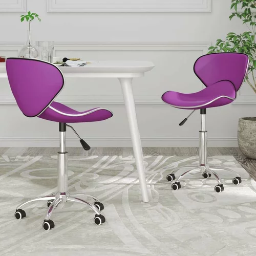  Vrtljivi jedilni stoli 2 kosa vijolično umetno usnje, (20700531)