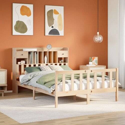 vidaXL Krevet s regalom za knjige bez madraca 150 x 200 cm od borovine Cijene
