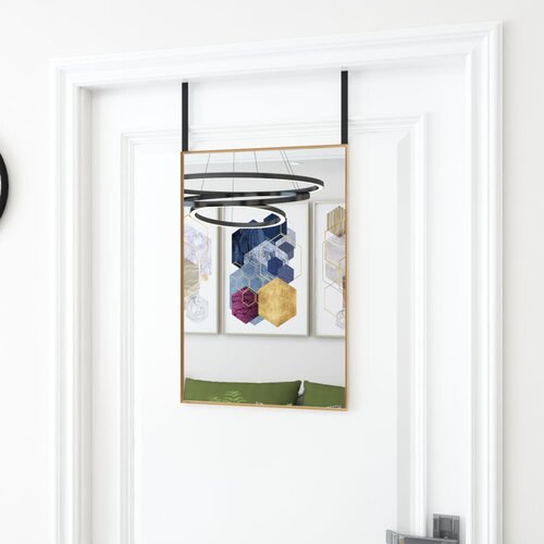  Ogledalo za vrata zlatno 40x60 cm od stakla i aluminija Slike