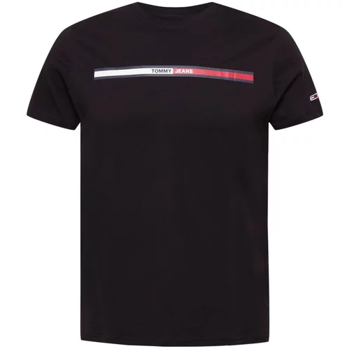 Tommy Jeans Majica 'Essential' rdeča / črna / bela