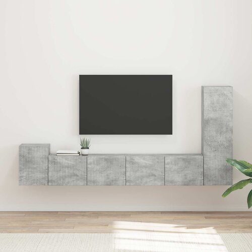  Set TV komoda Zidne 3 pcs Betonski sivi Konstruirano drvo Cene