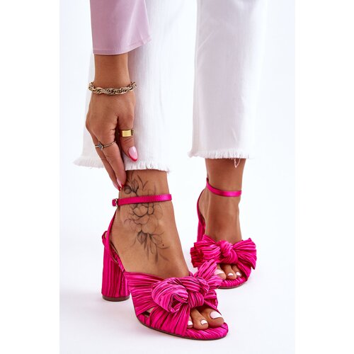 Boto PS1 Fashionable Sandals With A Bow On Heels Fuchsia Callum Cene