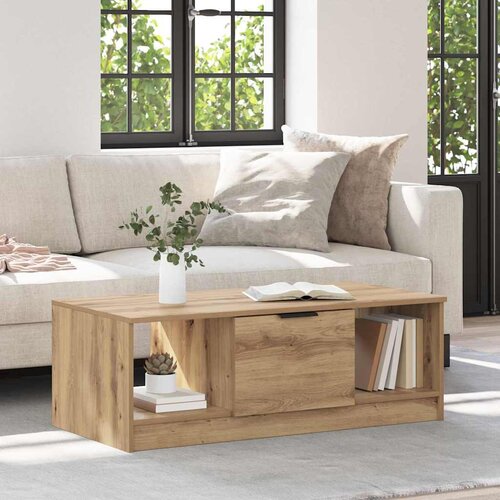 vidaXL Klubska miza artisan hrast 100 x 50 x 36 cm Konstruiran les Cene
