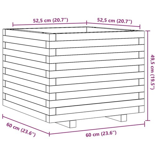  Vrtna sadilica bijela 60x60x49,5 cm od masivne borovine Slike