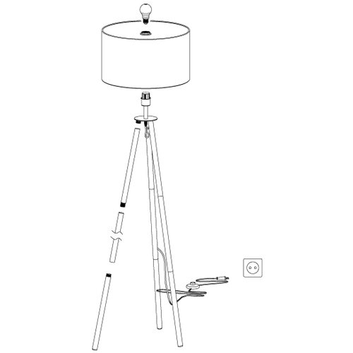 Eglo 49156 - Stojeća lampa BIDFORD 1xE27/60W/230V Slike