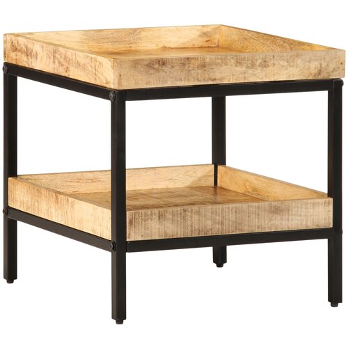 VidaXL Stranska miza 45x45x45 cm Trden les Rustikalen mangov les Slike