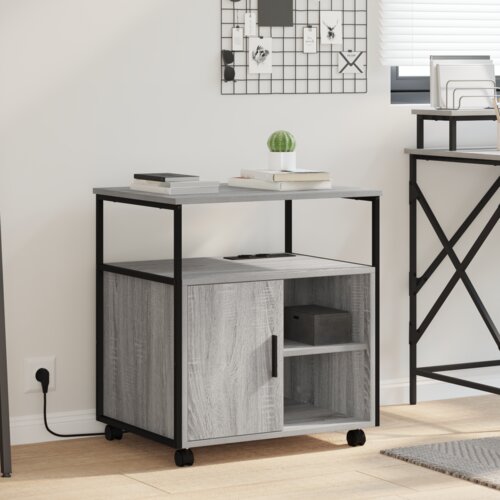 VidaXL Pisarni&amp;scaron;ka omara Siva sonoma 60 x 46 x 67 cm Konstruiran les Slike