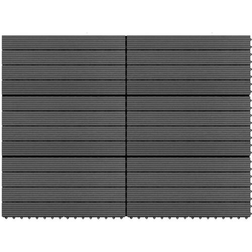 vidaXL Talne plošče 6 kosov WPC 60x30 cm 1,08 m² črne Cene