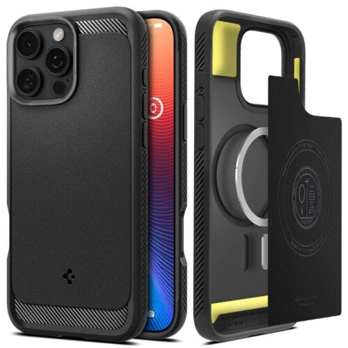 Spigen Rugged Armor MagSafe silikonski ovitek za iPhone 16 Pro Slike