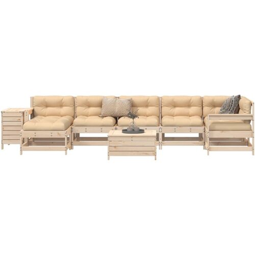 vidaXL 9-dijelni set vrtnih sofa od masivne borovine Cijene