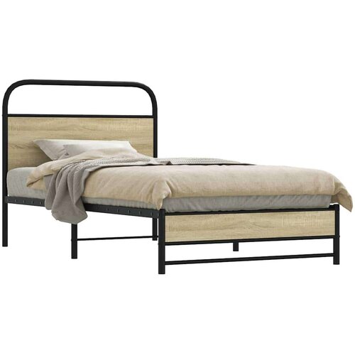 Posteljni okvir brez vzmetnice 107x203 cm sonoma inž. les, (21607461) Slike