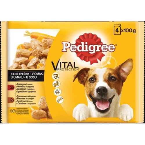 Pedigree Kesica Adult Ćuretina i Govedina u sosu 4x100 g - 52-kg Cene