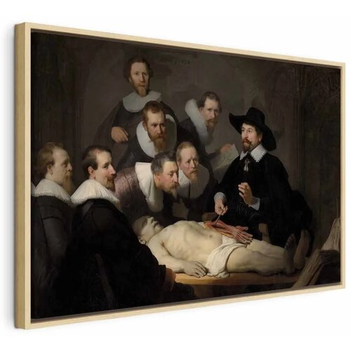  Slika - Rembrandt – The Anatomy Lesson of Dr. Tulp 90x60 U prirodnom drvenom okviru Cene