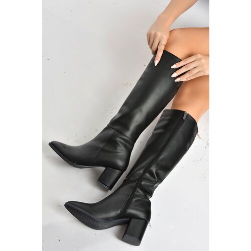 Fox Shoes Women&amp;#039;s Black Thick Heeled Boots Slike