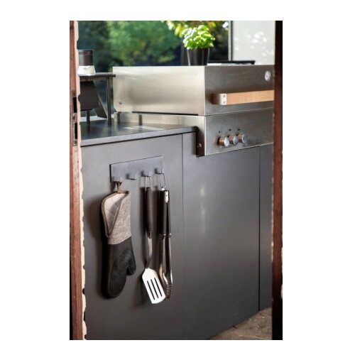 Wenko Črn magnetni obe&scaron;alnik za kuhinjske pripomočke Black Outdoor Kitchen Ima Cene