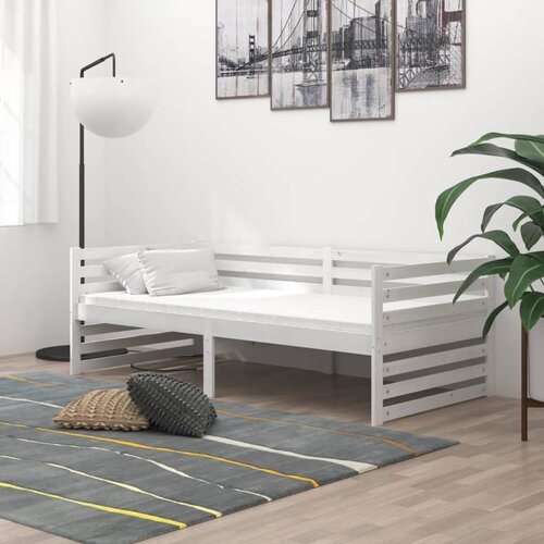  Dnevni ležaj od masivne borovine bijeli 90 x 200 cm Slike