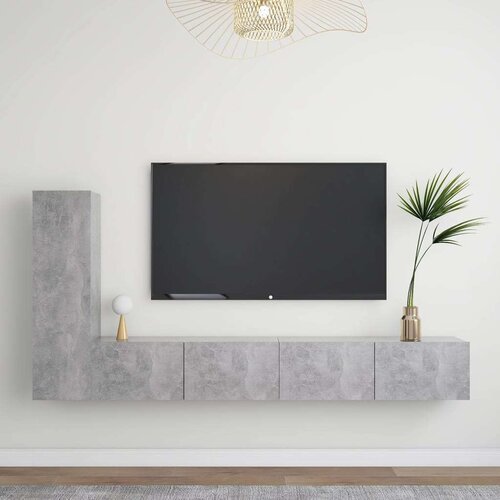 3-dijelni set TV ormarića siva boja betona od iverice Slike