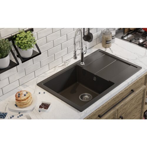 Sandonna sudopera ines crna mat 780x500/201 mm Cene