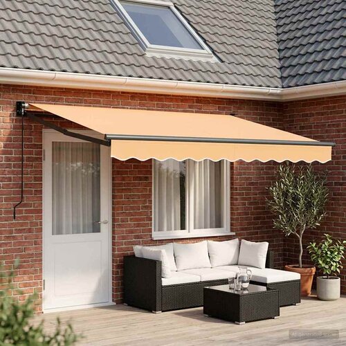  Povlačivi tende Pijesak 5 x 3 m 100% Poliester i Aluminij Slike