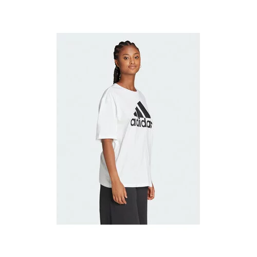 Adidas Majica Essentials Big Logo Boyfriend T-Shirt HR4930 Bela Loose Fit