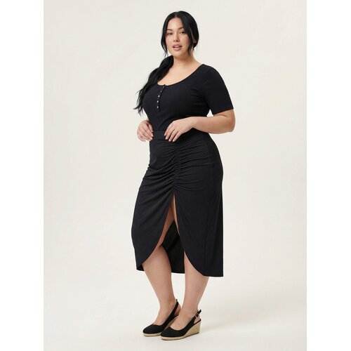 Sinsay Midi suknja s nabiranjem i prorezom Plus Size Slike