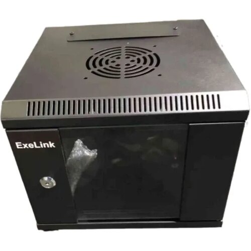 ExeLink rek 10 in 6U zidni orman sa staklenim vratima,do 30kg,mat crni Slike