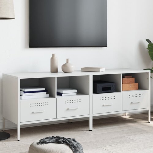 Furnova TV omarica 2 kosa bela 68x39x50,5 cm jeklo, (21922877) Slike