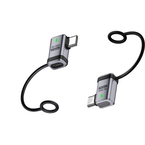 INF 2-Pack Type-C Ženski na Type-C Moški Stranski Upogibni Adapter 240W 120Gbps Silver, (5000291493) Cene
