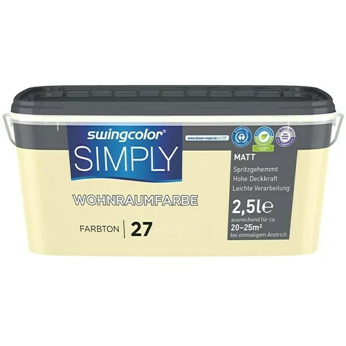 SWINGCOLOR Notranja disperzijska barva Simply št.27 (2,5 l, svetlo rumena, mat)