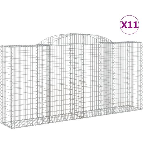  Lučne gabionske ko&amp;scaron;are 11kom 300x50x140/160cm pocinčano željezo Slike