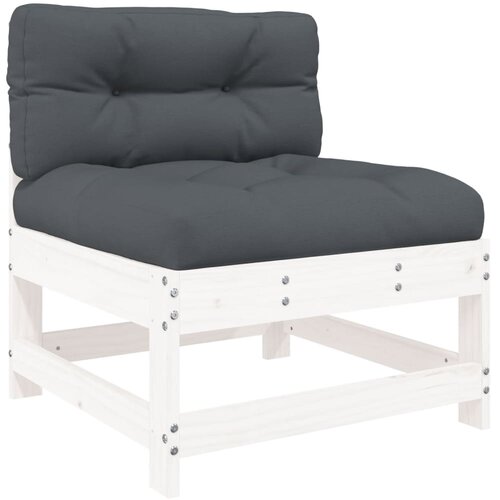 Maison Chic Sredinski kavč - Sofa - Kanape z blazinami bel trden borov les, (21727121) Slike