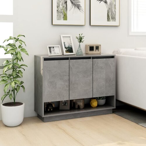  Komoda siva boja betona 97x31x75 cm od konstruiranog drva Slike