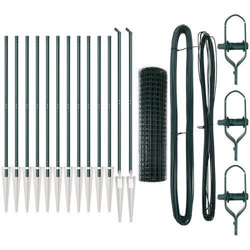 VidaXL Euro ograja Set 2 Zelena Jeklo, premazano s plastiko 25 x 1,2 m Slike