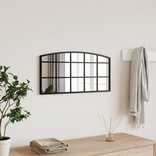 vidaXL Zidno ogledalo crno 60 x 30 cm lučno željezno Cijene