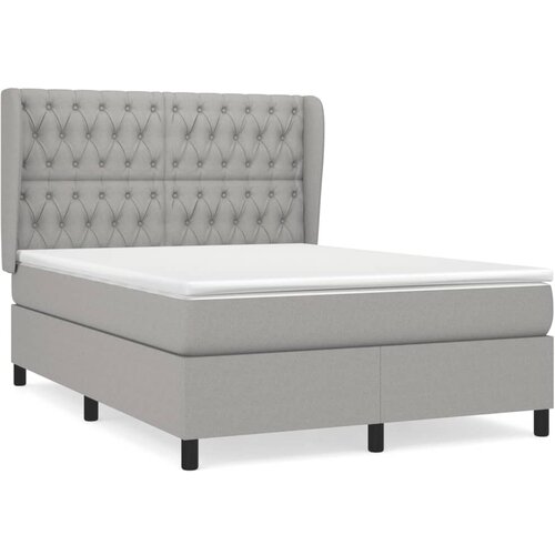 Maison Chic Box spring postelja - Vzmetna postelja z vzmetnico svetlo siva 140x200 cm blago SL973, (21909505) Cene