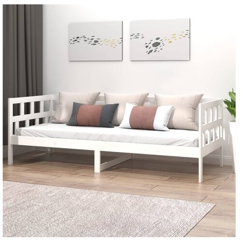  Dnevni ležaj bijeli od masivne borovine 90 x 190 cm Cene