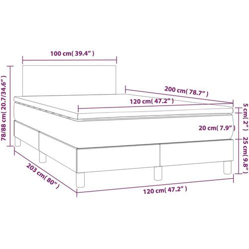  s oprugama i madracem krem 120 x 200 cm od tkanine Slike