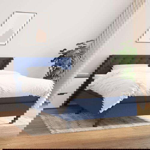  Krevet s oprugama i madracem plavi 100 x 200 cm od tkanine Cijene