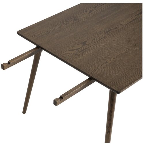 Unique Furniture Rjava raztegljiva jedilna miza z mizno plo&amp;scaron;čo v hrastovem dekorju 150x90 cm Barrali &amp;ndash; Slike