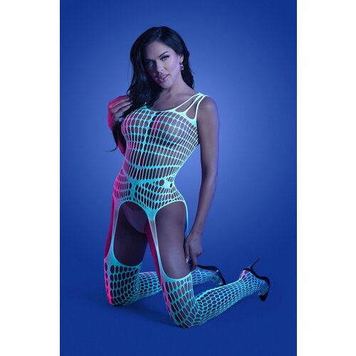 Glow Fantasy Lingerie - Timelapse Bodystocking - White/Blue Cene
