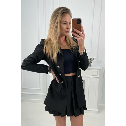 Kesi Elegant set of jackets with a skirt of black color Slike
