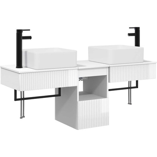  Set namje&amp;scaron;taja za kupaonicu 3 kom. Bijela visokog sjaja 50 x 41 x 56 cm Slike