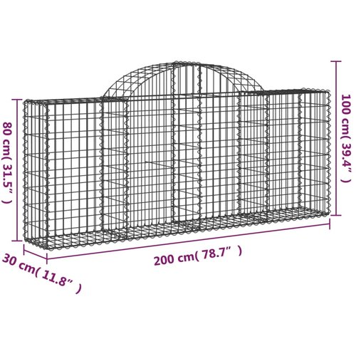  Lučne gabionske ko&amp;scaron;are 40 kom 200x30x80/100cm pocinčano željezo Slike