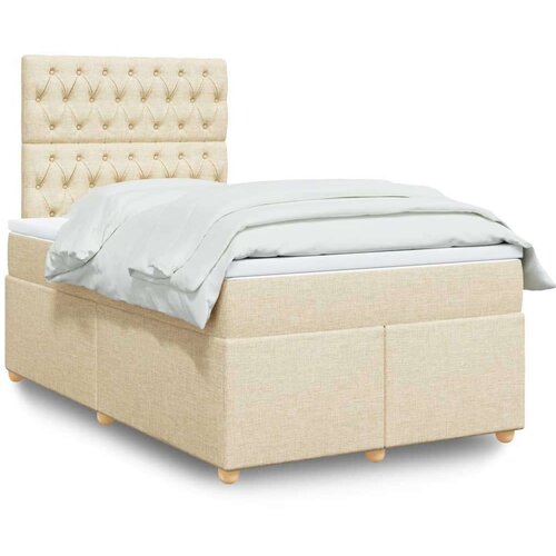 vidaXL Krevet s oprugama i madracem krem 120 x 200 cm od tkanine Cijene