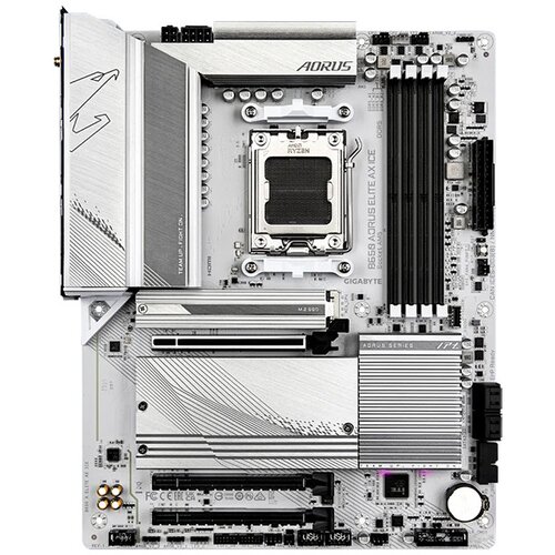 Gigabyte B650 AORUS ELITE AX ICE, DDR5, SATA3, USB3.2Gen2x2, DP, 2.5GbE, WiFi 6E, AM5 ATX Slike