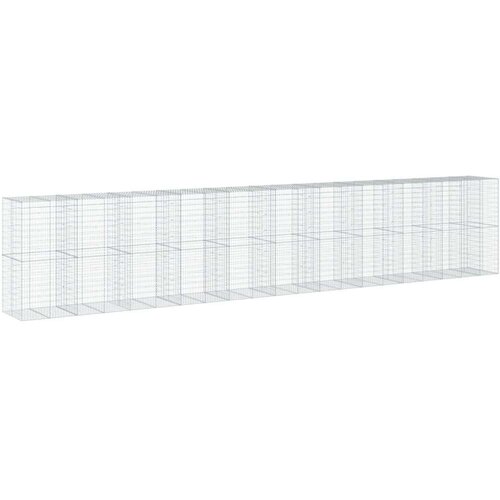 VidaXL Gabionska ko&amp;scaron;ara s poklopcem 1050x100x200 cm pocinčano željezo Slike