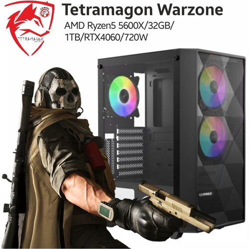 TETRAMAGON Racunar Warzone AMD Ryzen 5 5600X/32GB/1TB/RTX4060 8GB/720W, Crni Cene